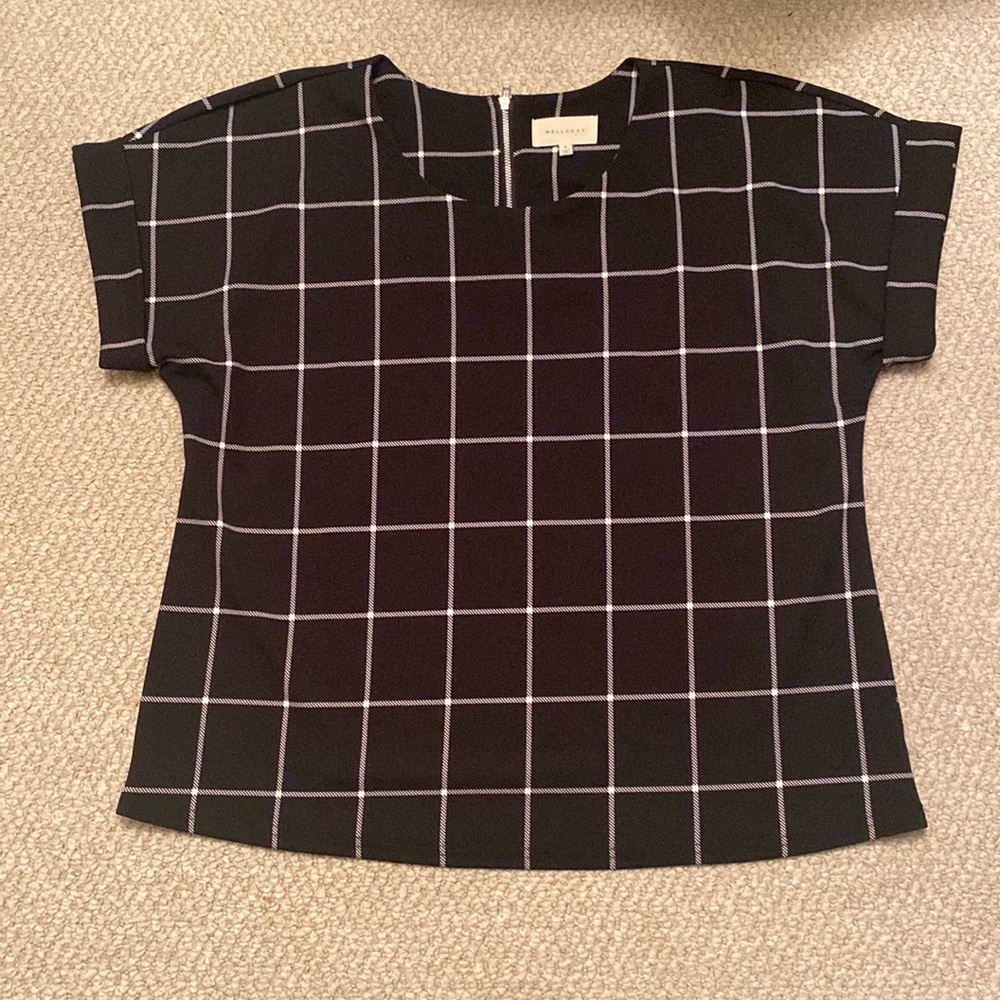 Black and white blouse